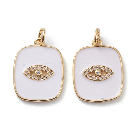 Brass Micro Pave Clear Cubic Zirconia Pendants ZIRC-Z008-12G-1