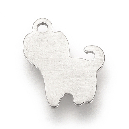 Tarnish Resistant 201Stainless Steel Kitten Stamping Blank Tag Pendants LS-STAS-S057-19-1