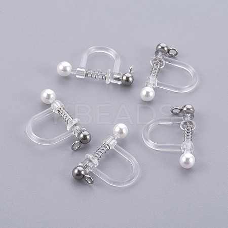 Plastic Clip-on Earring Findings X-STAS-P221-24P-1