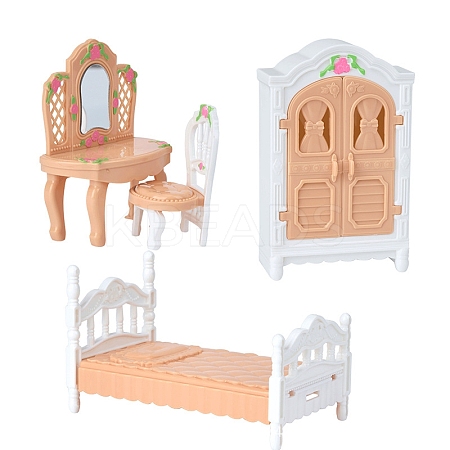 Plastic Bedroom Furniture Kit Miniature Ornaments PW-WG0711A-05-1
