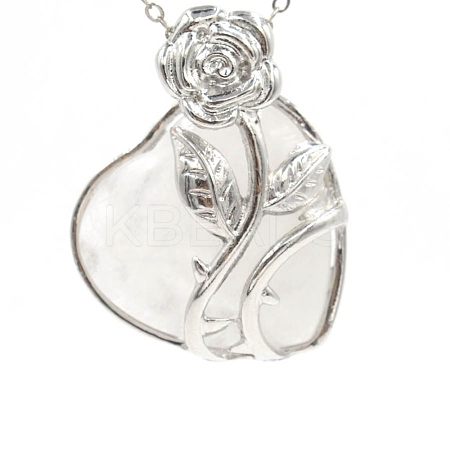 Valentine's Day Theme Natural Quartz Crystal Pendants PW-WG95847-06-1
