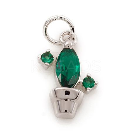 Brass Micro Pave Cubic Zirconia Charms ZIRC-G169-08P-1