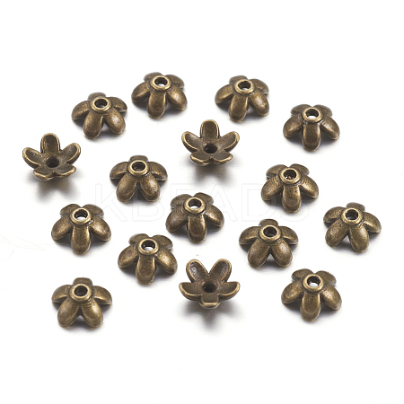 Tibetan Style  Zinc Alloy Bead Caps LS-TIBEB-6.5x3-AB-FF-1