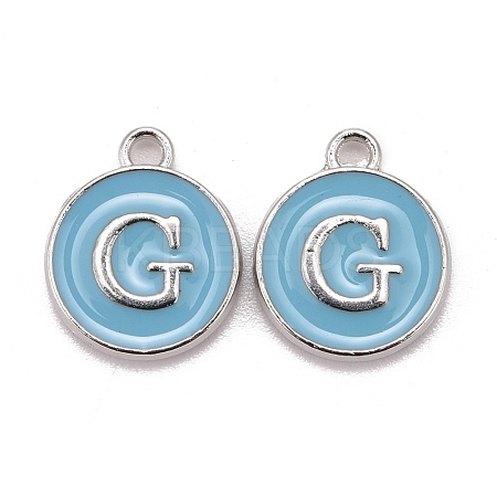 Platinum Plated Alloy Enamel Charms X-ENAM-S118-04G-P-1