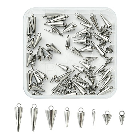 80Pcs 8 Styles Stainless Steel Pendants STAS-CJ0002-85-1