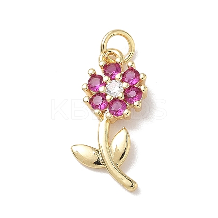 Brass Micro Pave Cubic Zirconia Pendants KK-L268-029G-02-1