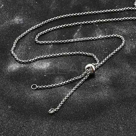 Non-Tarnish Adjustable 304 Stainless Steel Slider Necklaces NJEW-L156-003P-1