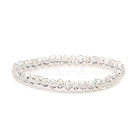 Fashionable Faceted Rondelle Glass Beads Stretch Bracelets for Women Girls Gift TQ6391-7-1
