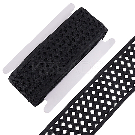 10 Yards Polyester Elastic Hollow Wide Band DIY-FG0006-44B-1