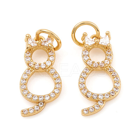 Brass Micro Pave Cubic Zirconia Charms ZIRC-G169-01G-1