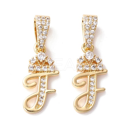 Eco-Friendly Brass Micro Pave Cubic Zirconia Pendants KK-K265-01G-F-1