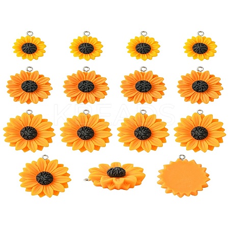 10Pcs 3 Styles Opaque Resin Pendants RESI-YW0001-60-1