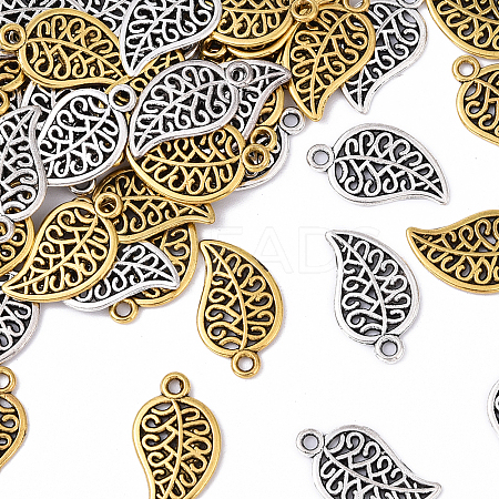 40Pcs 2 Colors Tibetan Style Alloy Pendants TIBEP-YW0002-11-1