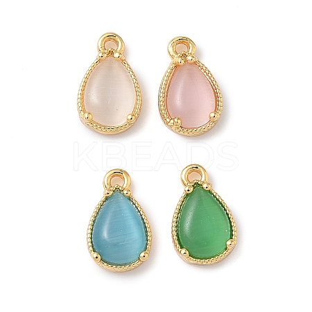 Brass Crushed Ice Cut Cubic Zirconia Pendants LS-KK-D024-26G-1