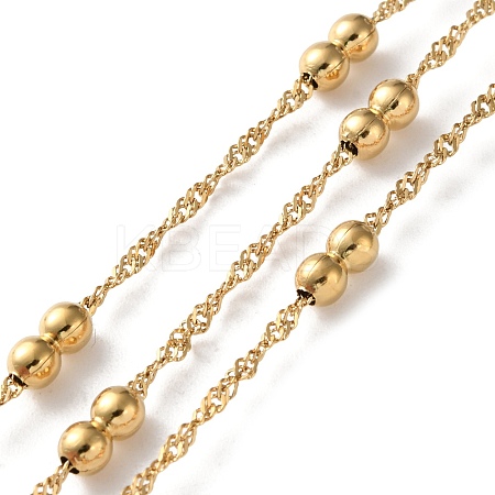 304 Stainless Steel Chains with Beads CHS-F020-09G-1