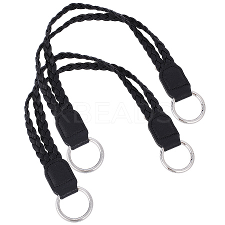 2Pcs Braided PU Leather Handles PURS-CL0001-18C-1