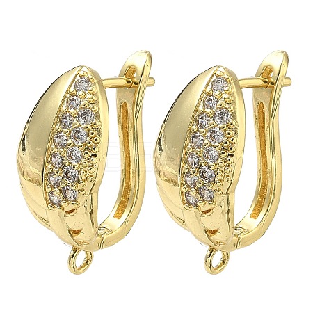 Brass Micro Pave Cubic Zirconia Earring Findings KK-D226-03G-1