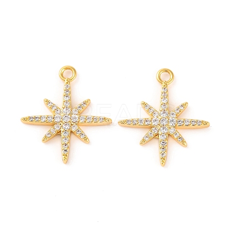 Brass Micro Pave Clear Cubic Zirconia Pendants KK-U017-10B-G-1