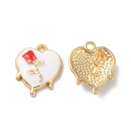 Rack Plating Alloy Enamel Pendants ENAM-O050-05G-B-1