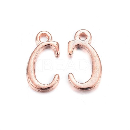 Rose Gold Plated Alloy Letter Pendants X-PALLOY-J718-01RG-C-1