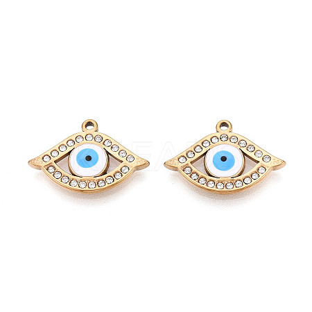 304 Stainless Steel Rhinestone Pendants STAS-N110-51A-G-1