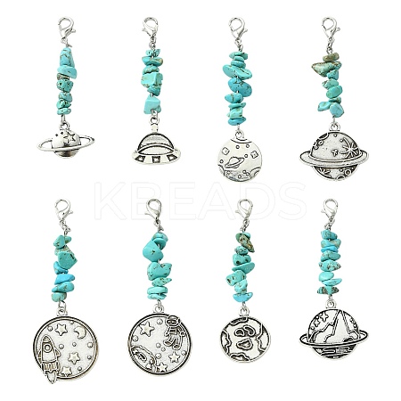 8Pcs Alloy Pendant Decorations HJEW-CJ00075-1
