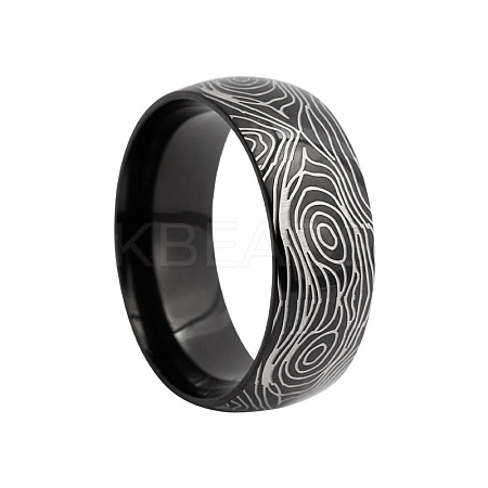 Annual Ring Pattern 201 Stainless Steel Finger Rings FS-WG7658E-11-1