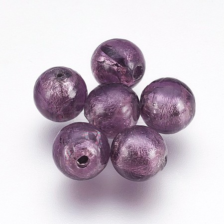 Handmade Silver Foil Lampwork Beads LAMP-J089-P12-1