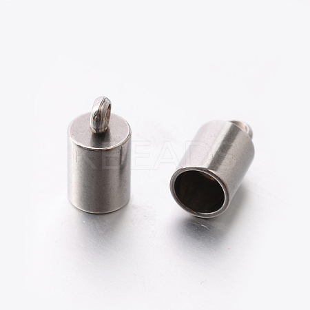 Tarnish Resistant 201 Stainless Steel Cord Ends STAS-E077-09-1