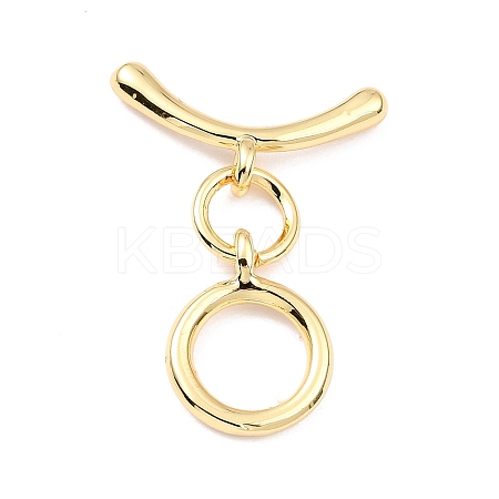 Rack Plating Brass Toggle Clasps X-KK-B036-09G-1
