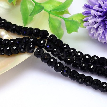 Faceted Flat Round Imitation Austrian Crystal Bead Strands G-M186-8x6mm-23A-1