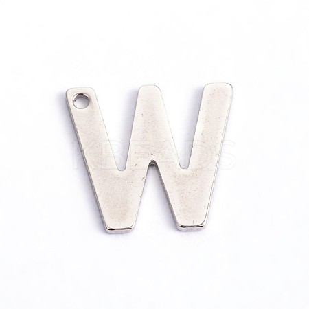 Tarnish Resistant 304 Stainless Steel Letter Charms STAS-O072-W-1