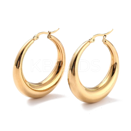 Ion Plating(IP) 304 Stainless Steel Hoop Earrings X-EJEW-O096-45G-01-1