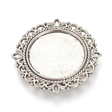 Tibetan Style Alloy Cabochon Connector Settings X-TIBE-T003-13AS-NR-1