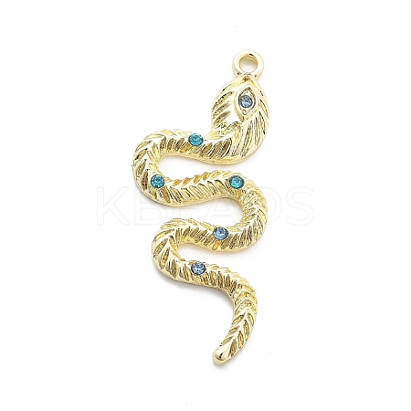 Snake Shape Alloy Rhinestone Pendants PALLOY-Q030-01A-1