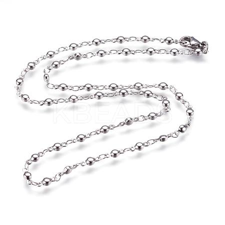 Non-Tarnish 304 Stainless Steel Chain Necklaces STAS-P164-12P-1
