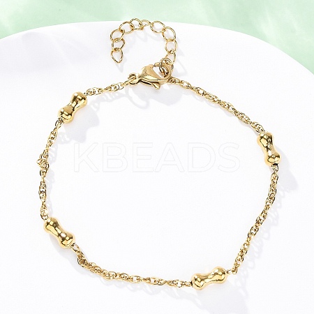 304 Stainless Steel Rope Chain Bracelets for Women BJEW-C094-10G-1