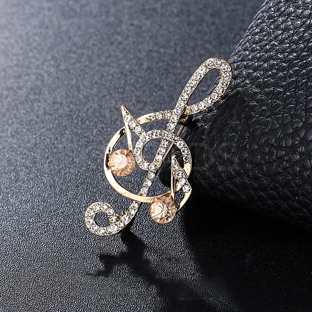 Rhinestone Music Note Brooch Pin MUSI-PW0002-014T-1