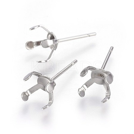 Tarnish Resistant 304 Stainless Steel Stud Earring Findings LS-X-STAS-L219-03D-P-1
