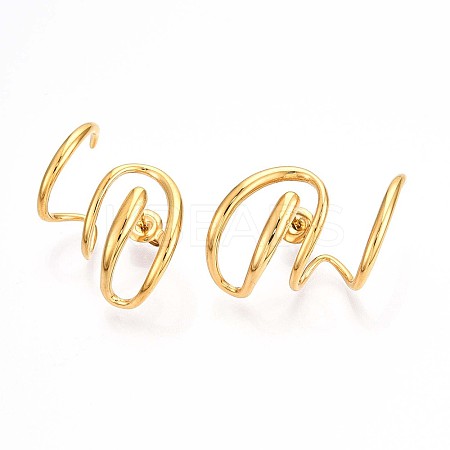 304 Stainless Steel Wire Twist Stud Earrings EJEW-I286-05G-1