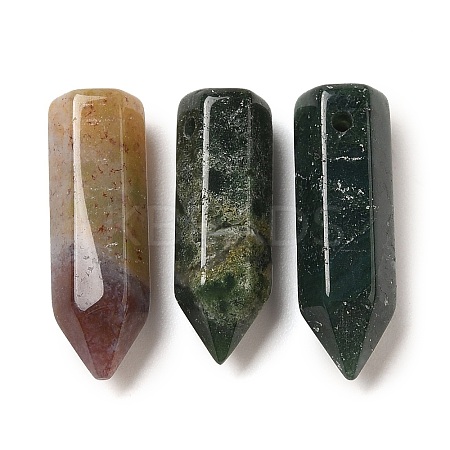 Natural Indian Agate Pointed Pendants G-C158-05K-1