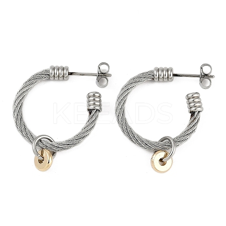 304 Stainless Steel Twist Stud Earrings for Women EJEW-M023-02P-1