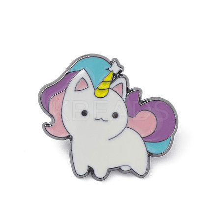 Unicorns Alloy Enamel Brooches for Backpack Clothes JEWB-D063-01B-1