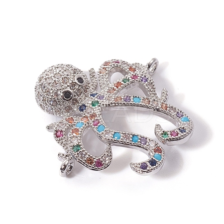Brass Micro Pave Cubic Zirconia Links Connectors ZIRC-L090-040P-1