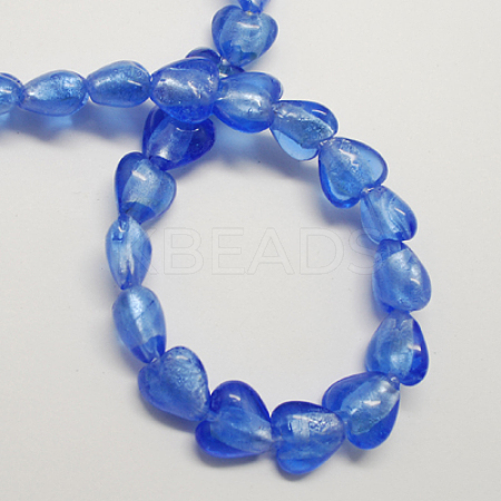 Handmade Silver Foil Glass Beads LS-X-FOIL-R050-12x8mm-12-1
