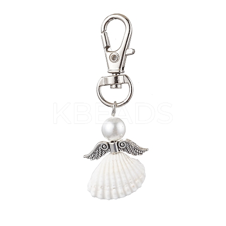 Angel Spiral Shell Pendant Decooration HJEW-JM01964-01-1