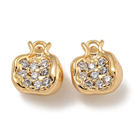 Brass Micro Pave Clear Cubic Zirconia Charms KK-U037-12G-03-1