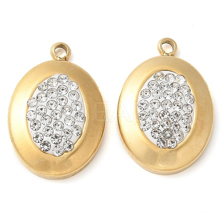 Polymer Clay Rhinestone Pendants STAS-Q345-04G-01-1