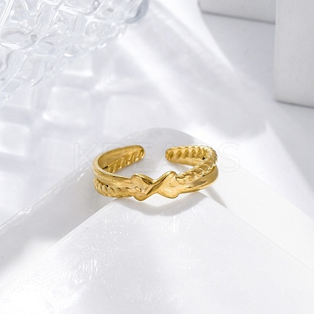 304 Stainless Steel Open Cuff Rings RJEW-M019-53G-1