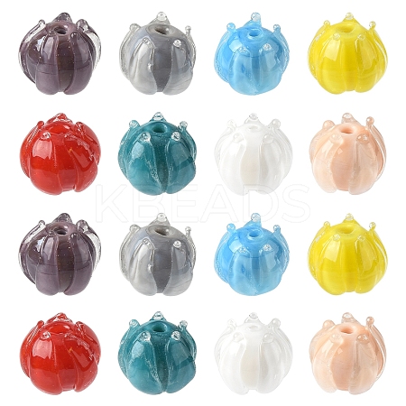 16Pcs 8 Colors Handmade Lampwork Beads LAMP-FS0001-25-1